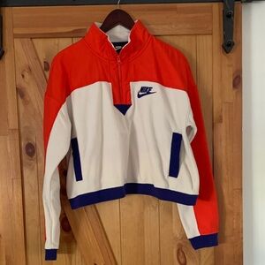 Nike Orange and Cream Cropped Jacket